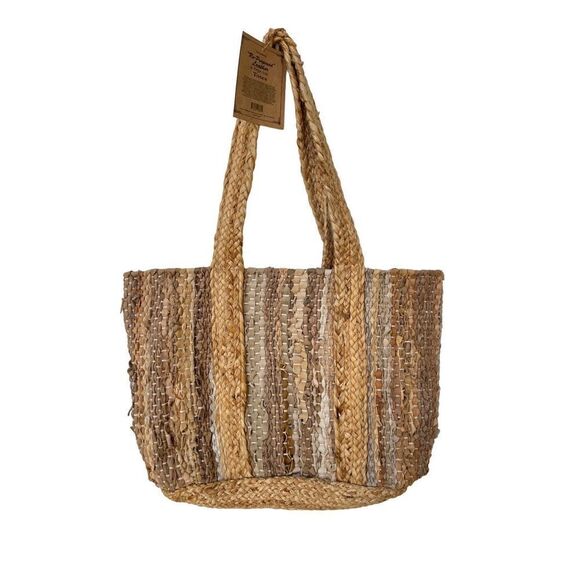 NWT Handwoven Recycled Leather & Virgin Jute Everyday Tote - Picture 8 of 13